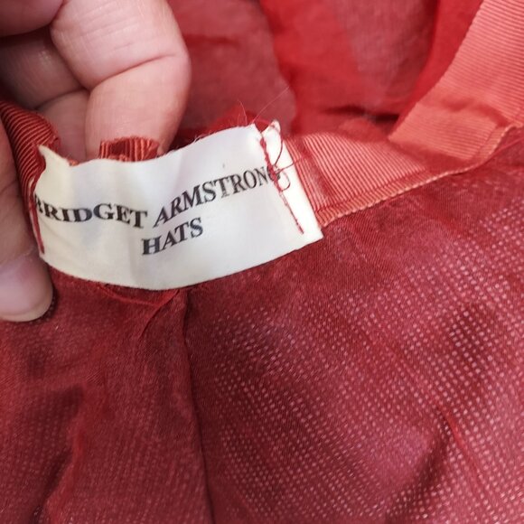 Bridget Armstrong Wide Brim Hat Lady Feathers Elegant Kentucky Derby Tea Party - Picture 13 of 16